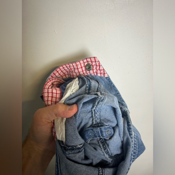 Vtg 90s Faded Glory Denim Overalls Size 18 Months Little Girl Sherry Embroidery - Picture 13 of 14